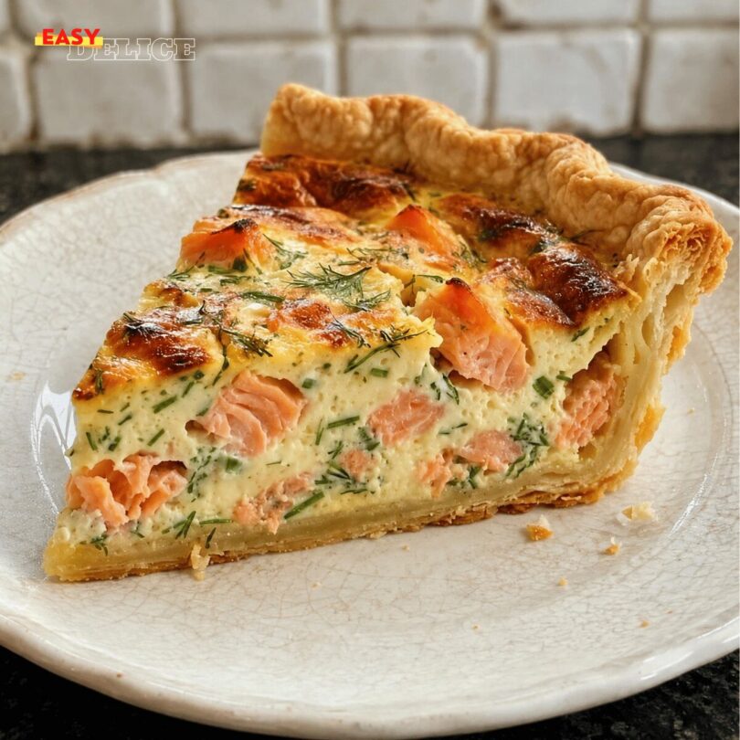 Quiche Crémeuse au Saumon & Fines Herbes