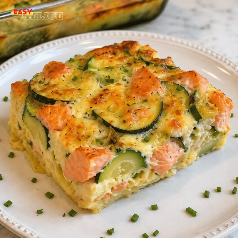 Flan Fondant aux Courgettes & Saumon