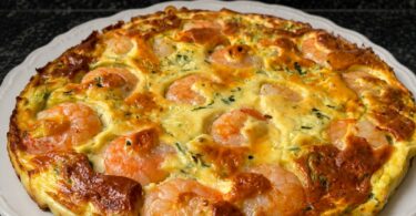 Tarte sans Farine aux Courgettes et Crevettes