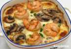 Gratin Crémeux de Crevettes & Champignons