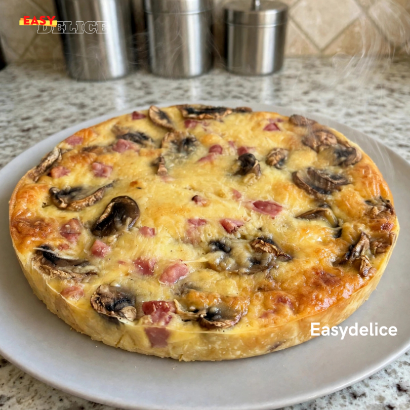 Quiche sans pâte au Jambon & Champignons