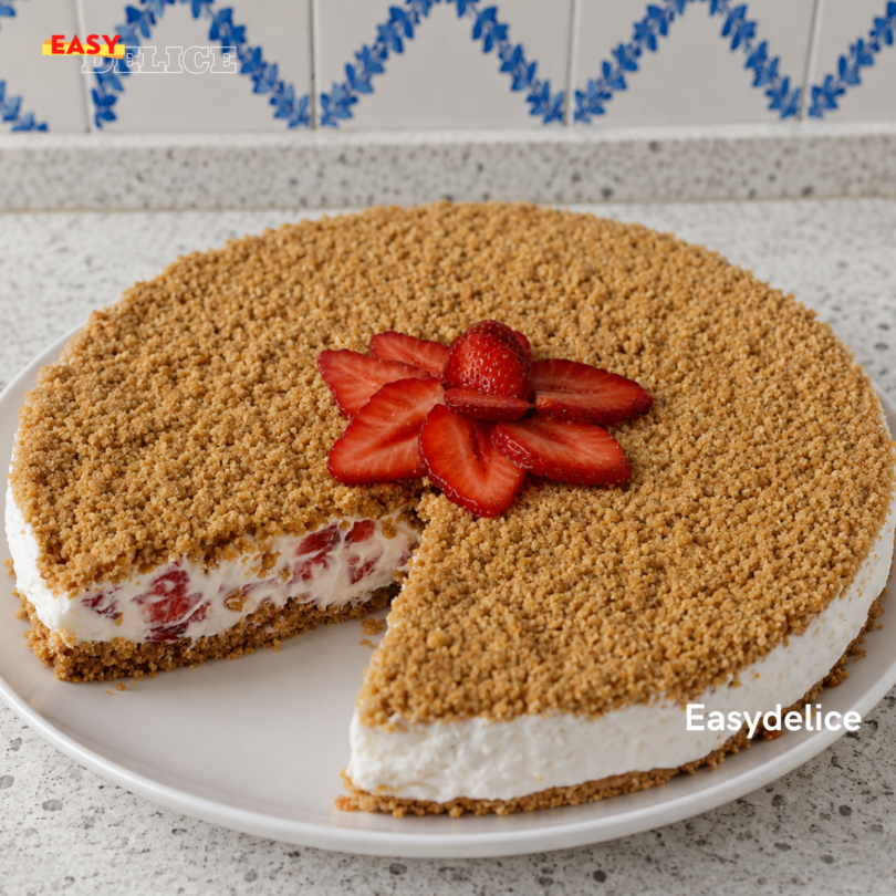 Gâteau aux Fraises sans cuisson