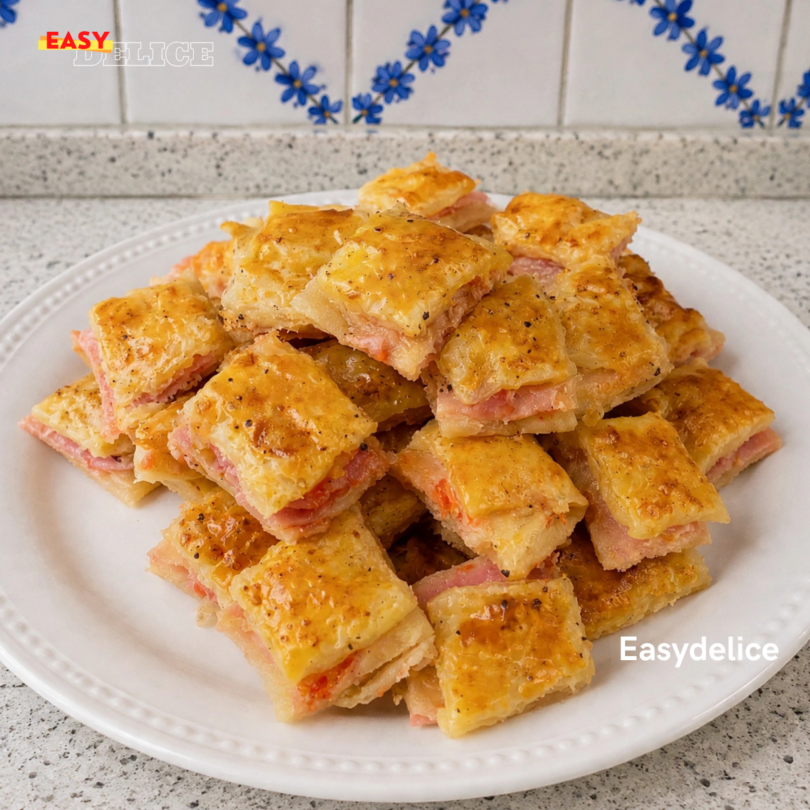 Feuilletés Croustillants au Jambon, Tomate & Mozzarella