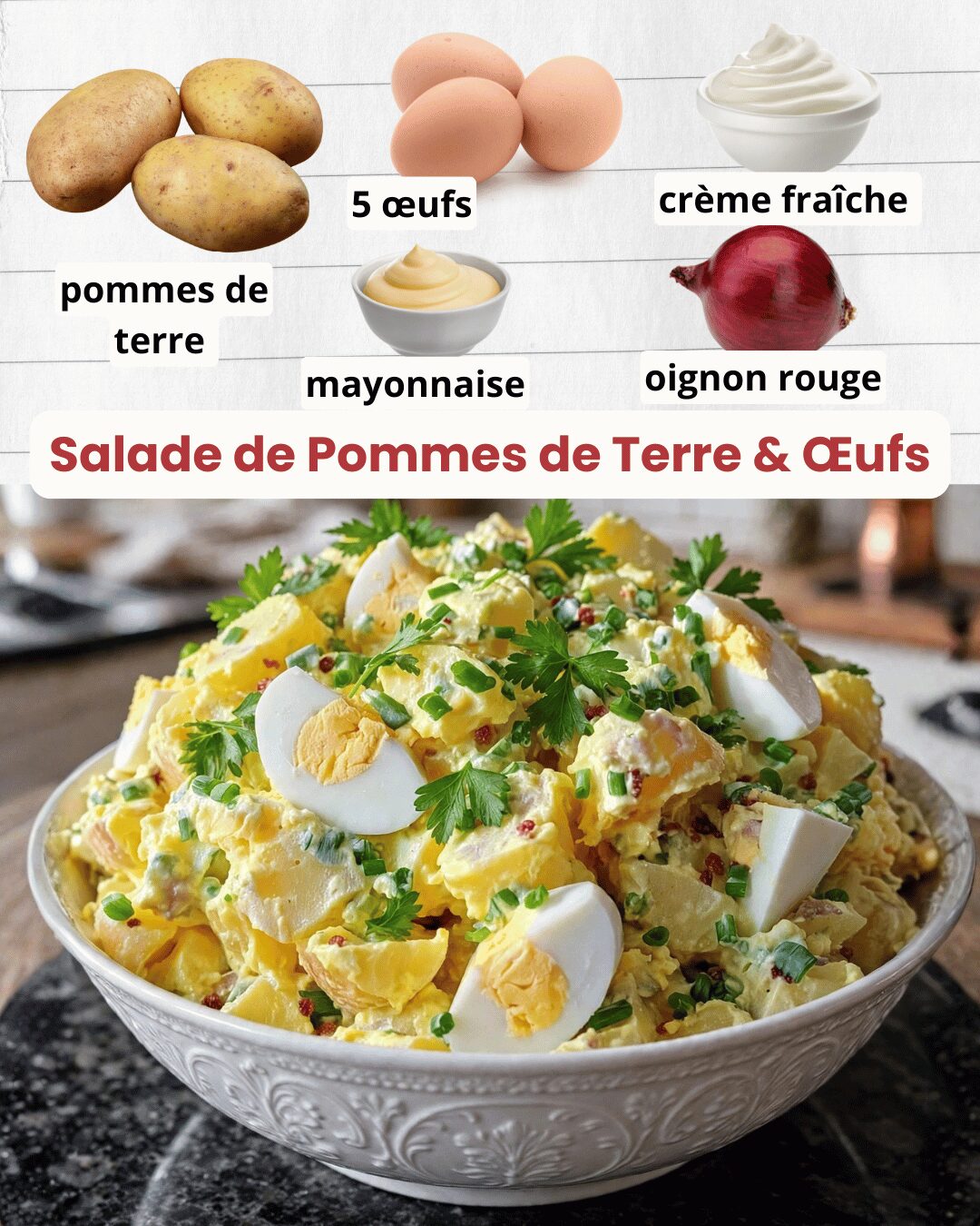 Salade de Pommes de Terre Crémeuse aux Œufs