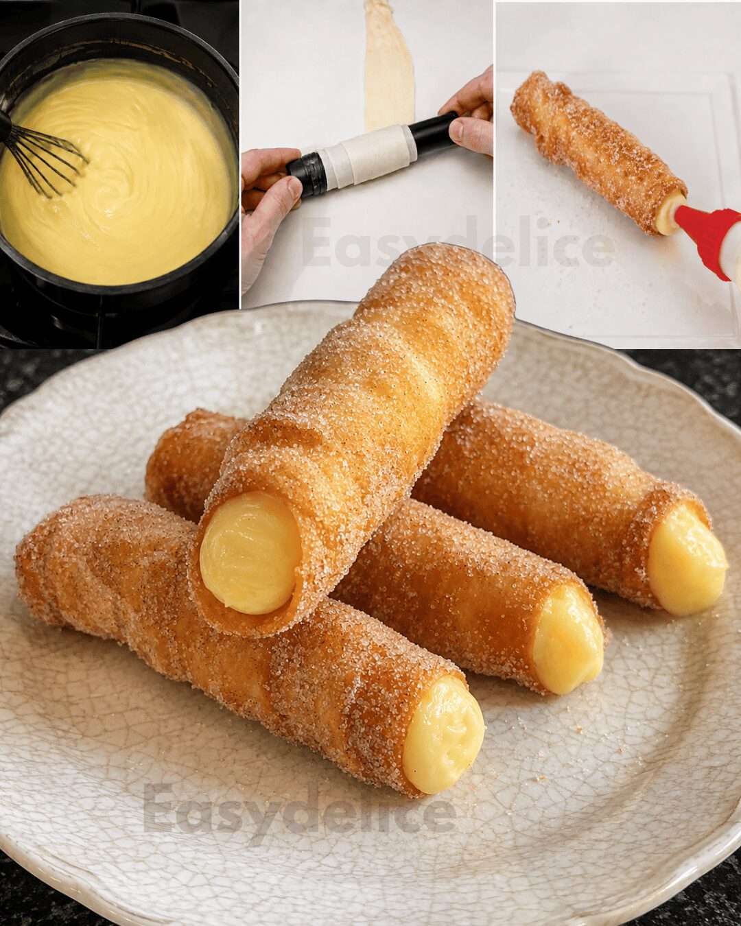 Cigares Croustillants à la Crème Vanillée