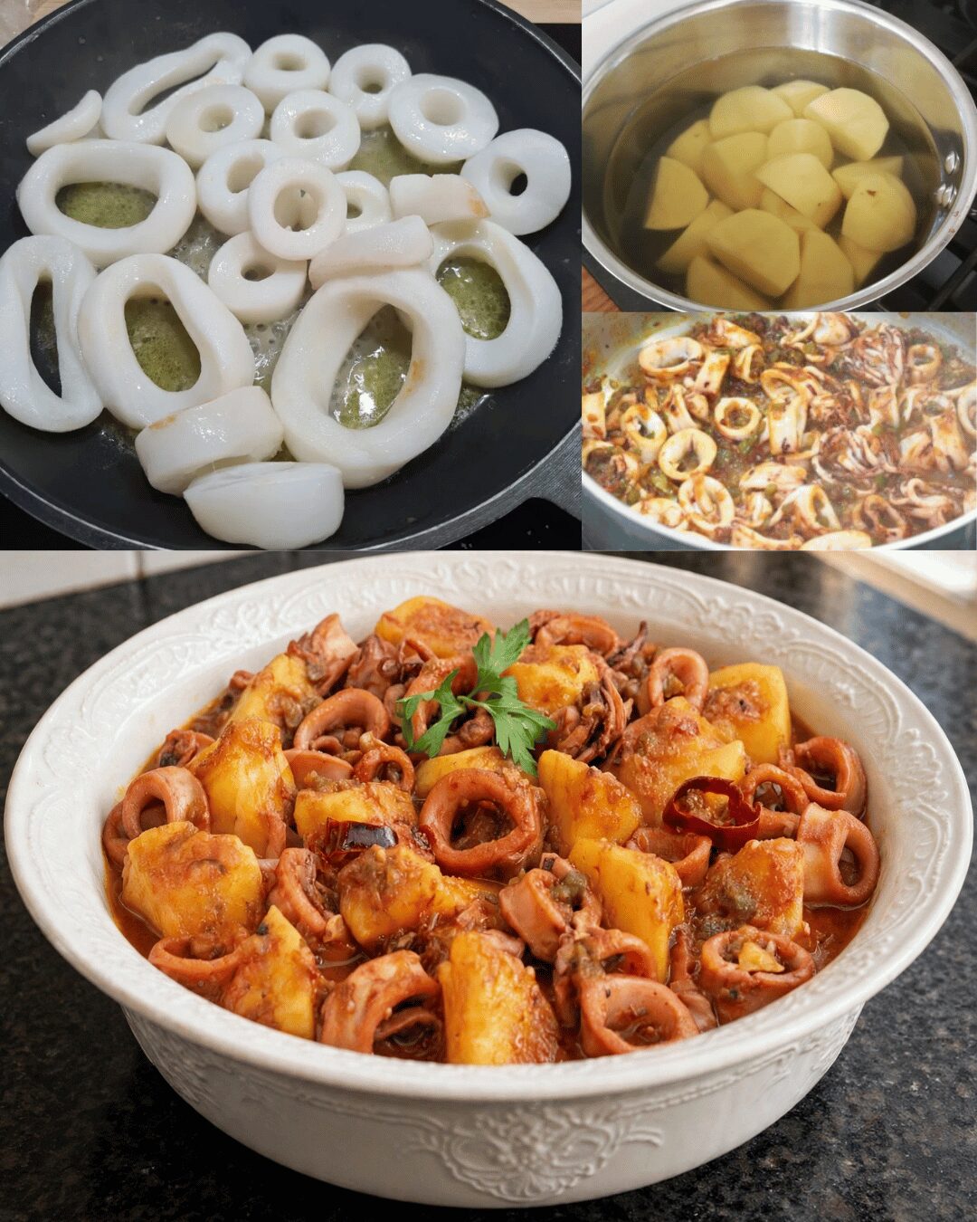 Calamars Mijotés aux Pommes de Terre