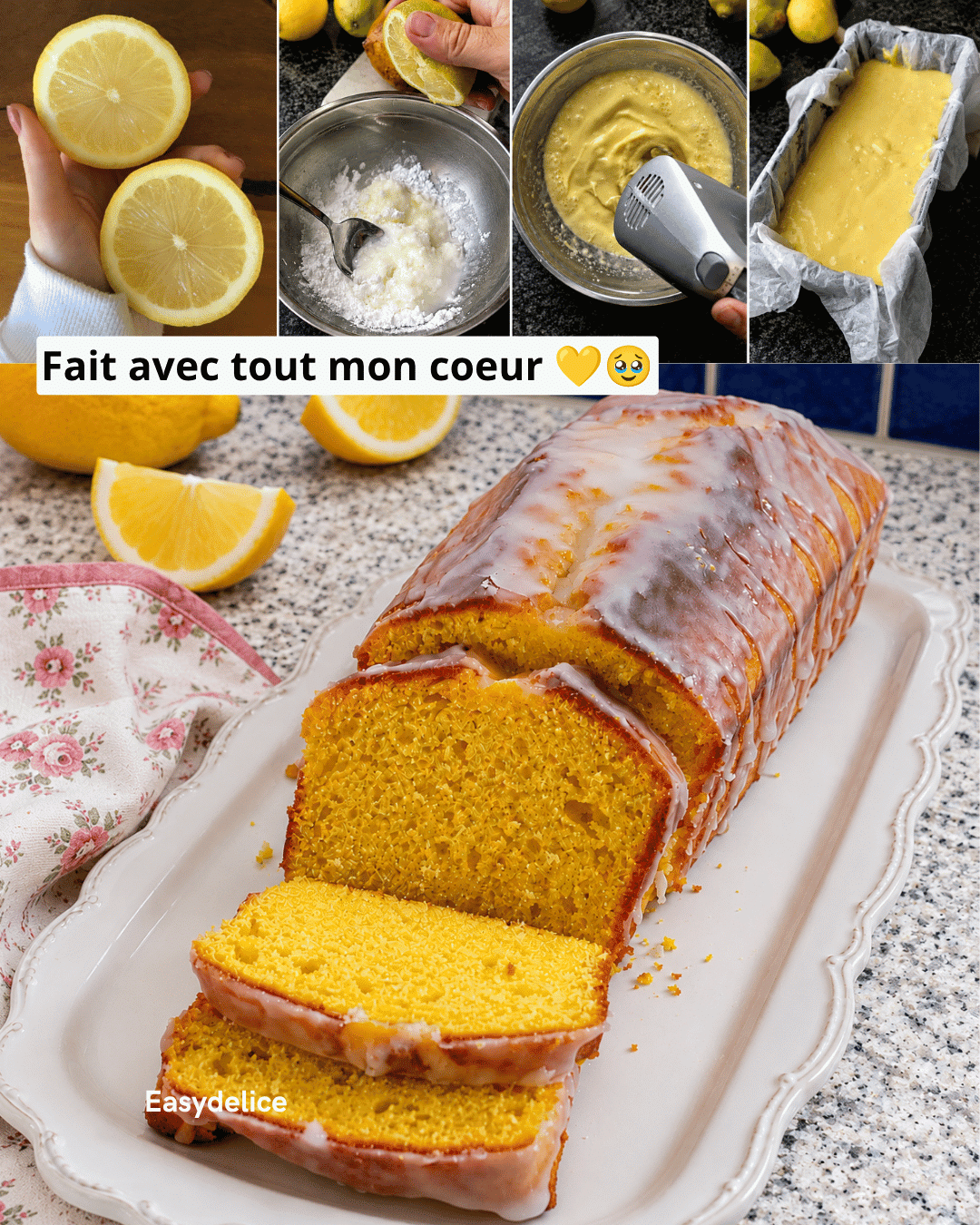Gâteau Moelleux au Citron Glacé