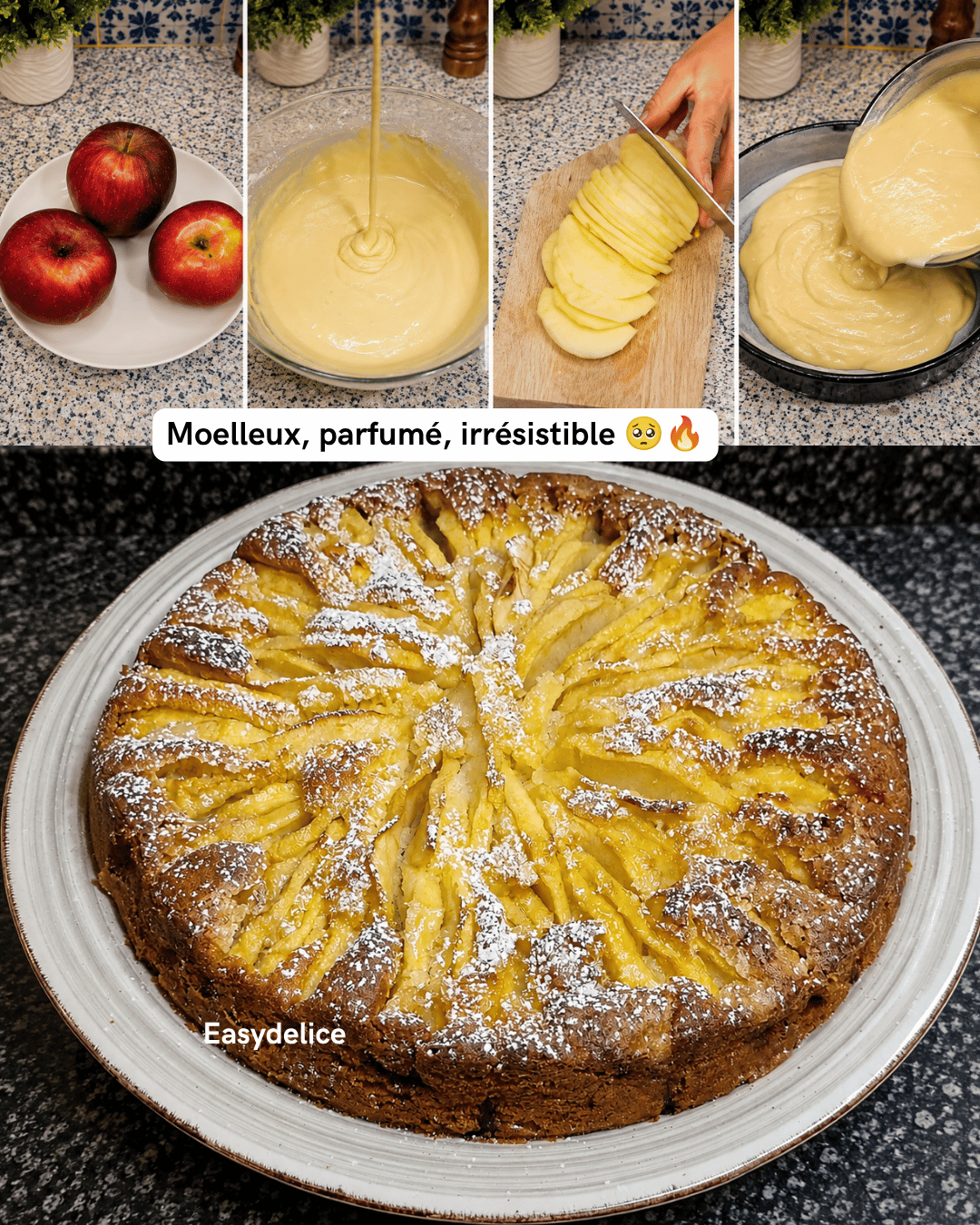 Gâteau Moelleux aux Pommes à la Française