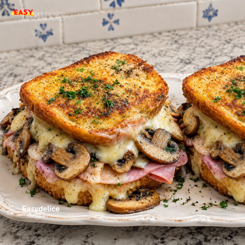Croque-Monsieur Gourmand aux Champignons