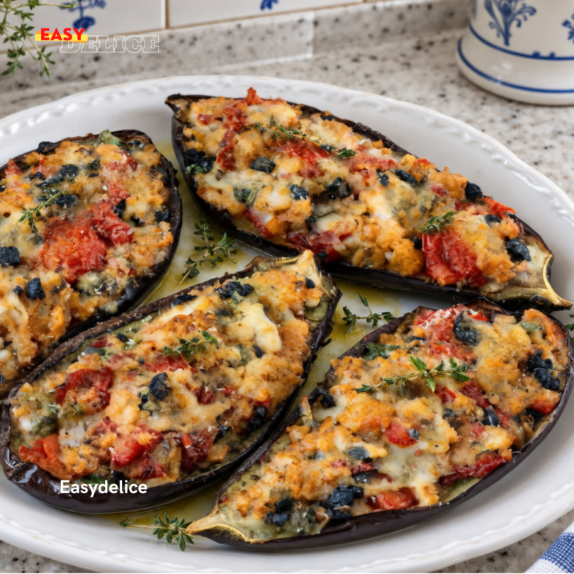 Aubergines Farcies au Four à l’Italienne