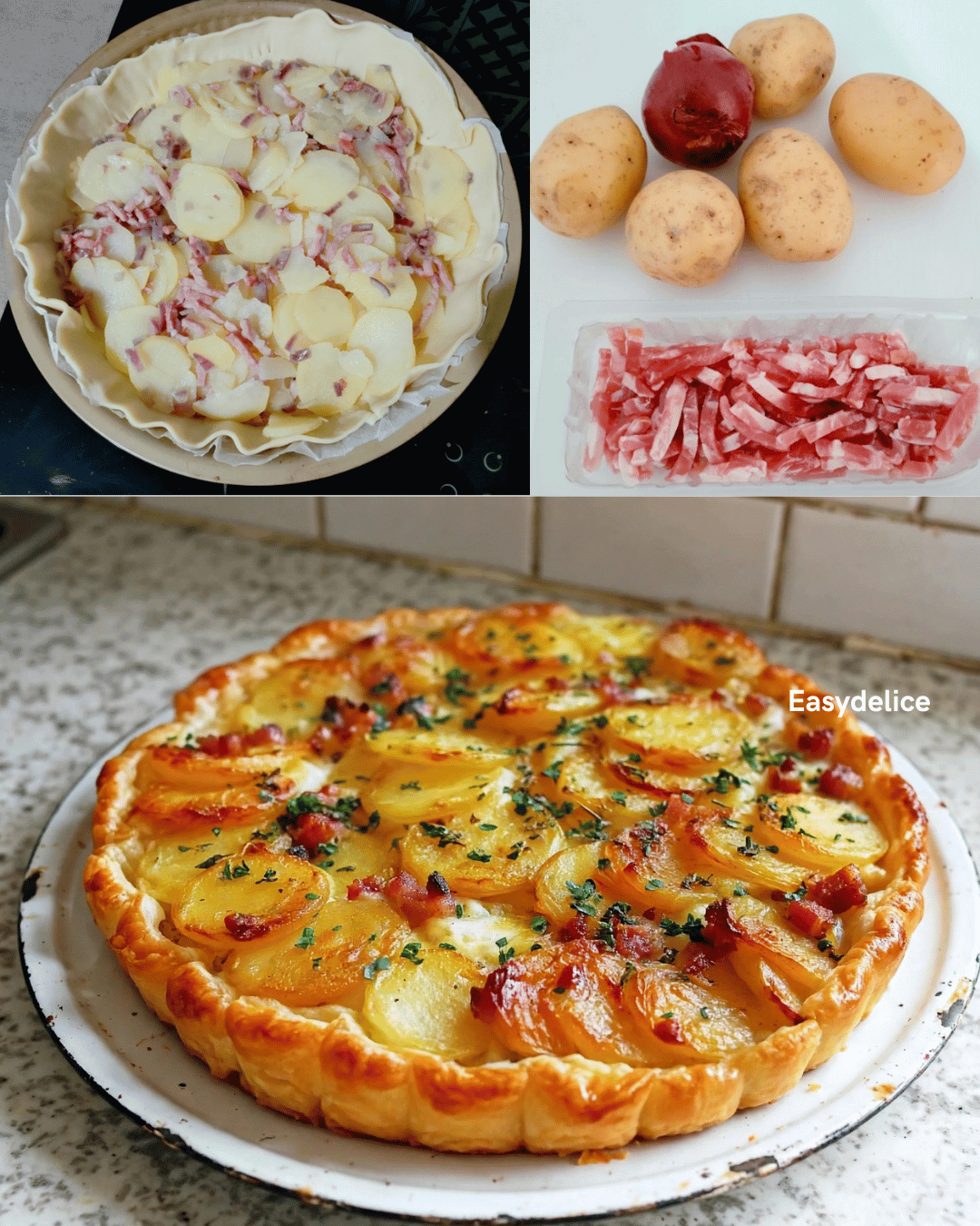Quiche aux Pommes de Terre & aux Lardons