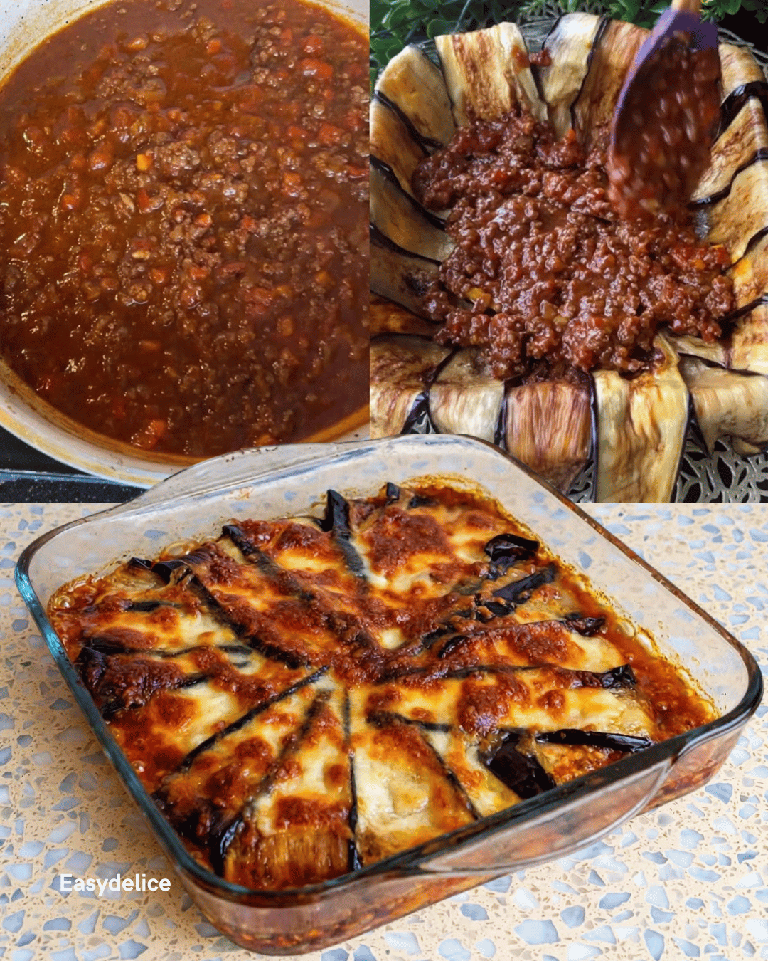 Gratin d’Aubergines à la Viande Hachée 